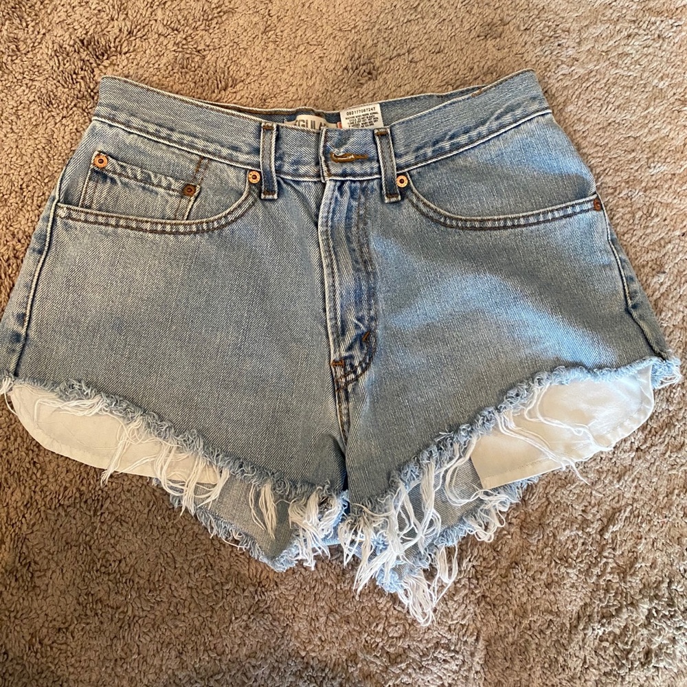 Levis 505 distressed cutoff shorts size 31”